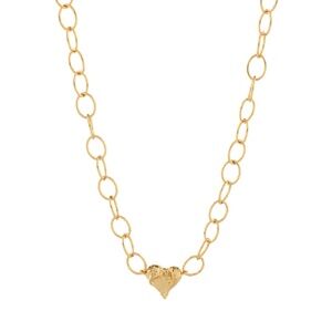 Hammered Heart Pendant Chain Necklace